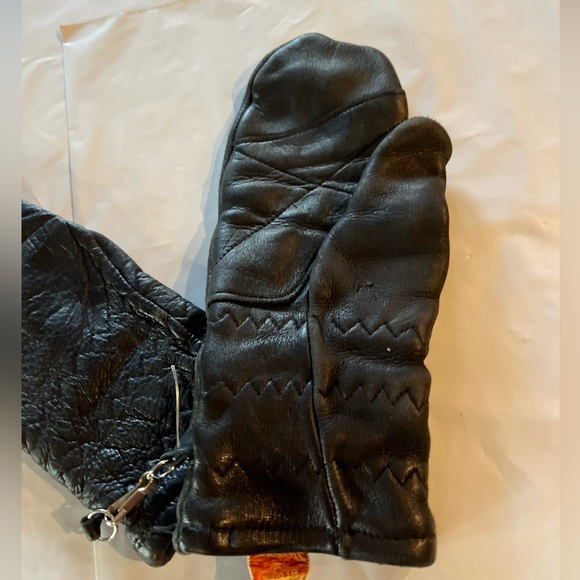 Genuine Deerskin Stay SOFT Black Leather GLOVES Mittens Medium VINTAGE Womens M - Picture 14 of 14